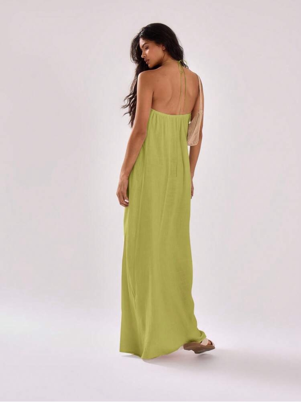 Musera | Green Strapless Pleated Maxi Dress S - Picture 3 of 10